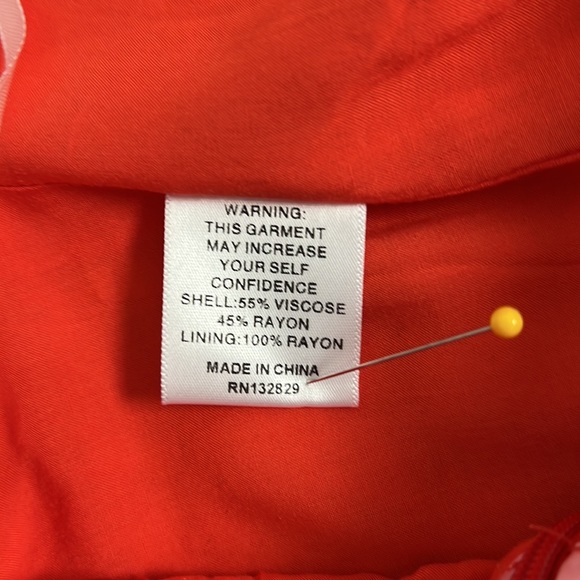 NWOT SONG OF STYLE Zahir Ruffle Satin Floral Print Skirt - Red Dahlia - Small - Picture 7 of 13